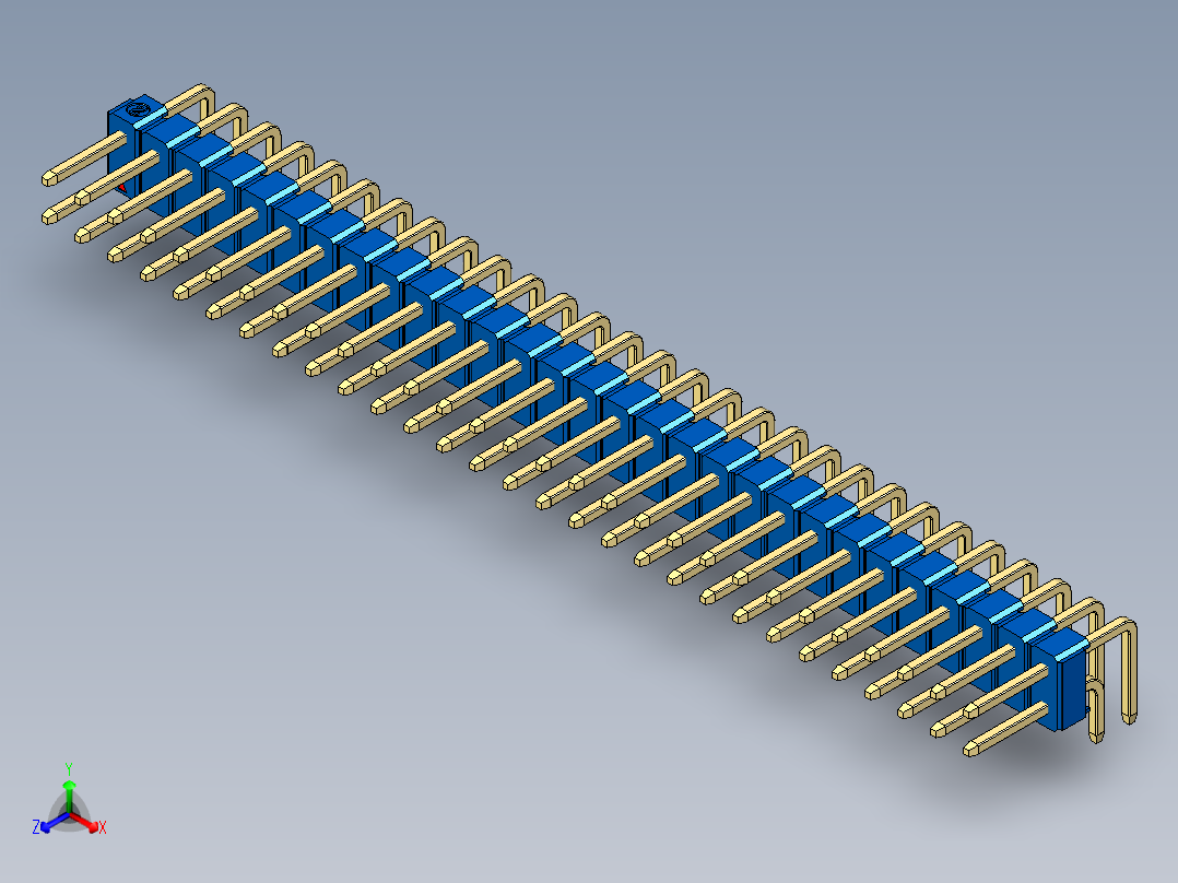 彩色公排针 100mil 2.54mm 系列-DS1022_blue_2x29p_100mil_TypeD_rev1.0