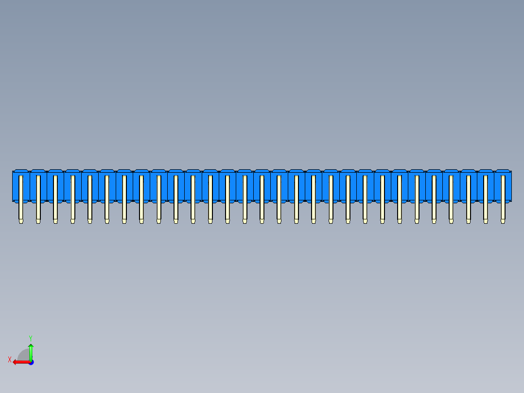彩色公排针 100mil 2.54mm 系列-DS1022_blue_2x29p_100mil_TypeD_rev1.0后视图