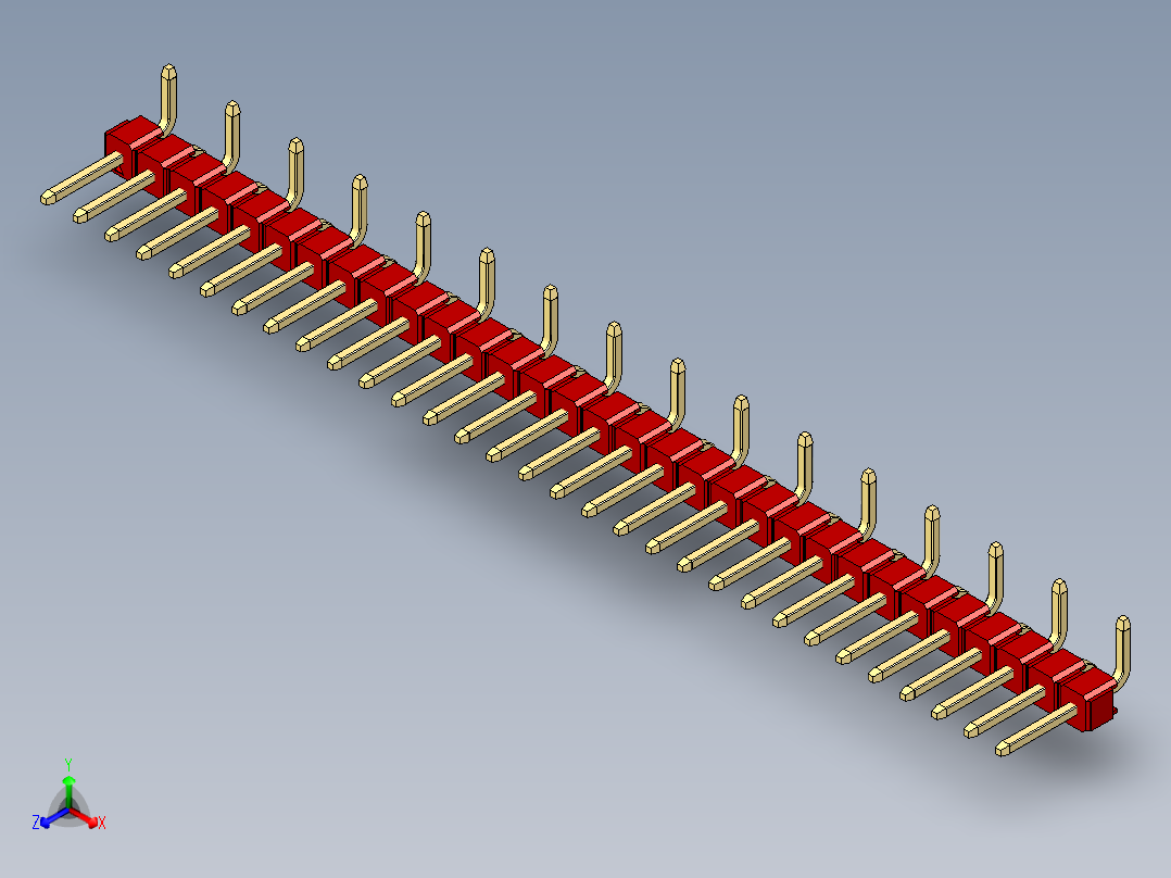 彩色公排针 100mil 2.54mm 系列-DS1022_red_31p_100mil_Type_SMT_R1_rev1.0