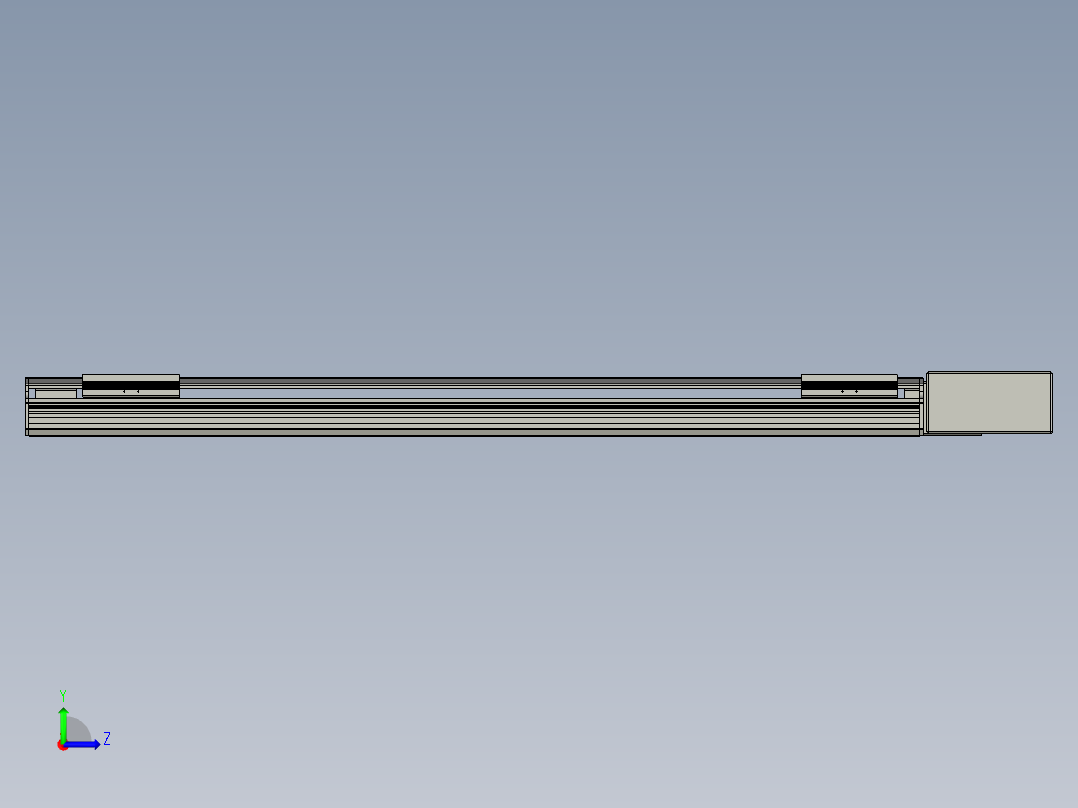 直线模组LHB17-L40-S1100-BL设计图纸左视图