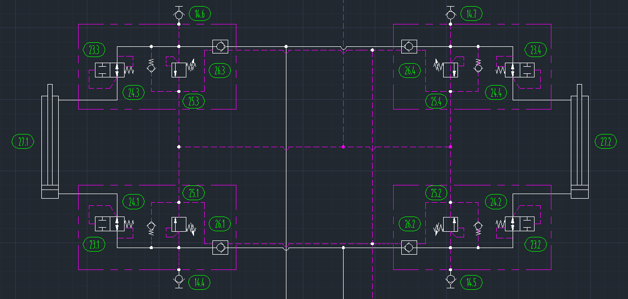 一种俯仰机构的液压系统原理图