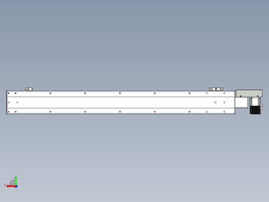 同步带滑台-半封闭B13H-L45-S1050-R-P40-D3后视图
