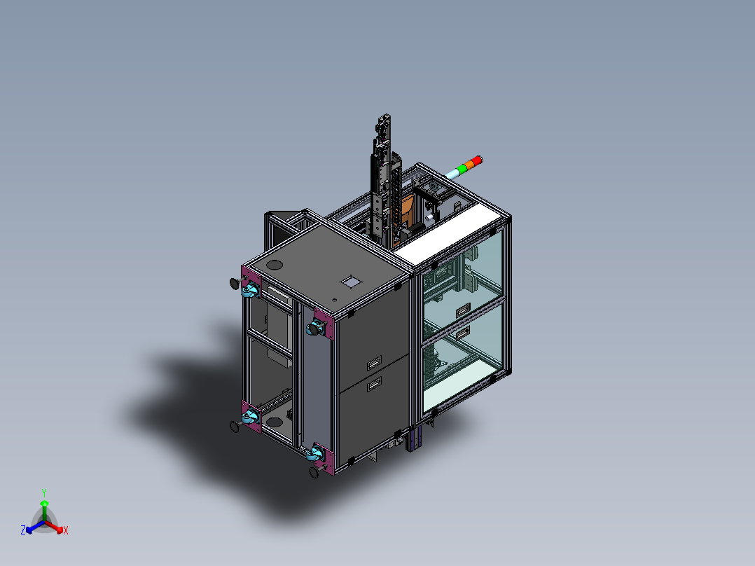 玻璃白片检测机sw21可编辑正等轴测图