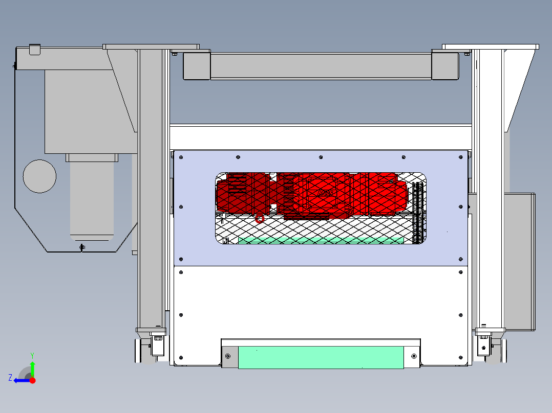 三节伸缩皮带机（sw18可编辑+工程图）右视图