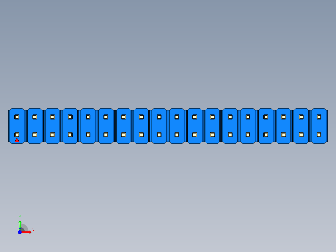 彩色公头100mil（2.54mm）系列-DS1021_blue_2x18p_100mil_Type1_rev1.0前视图