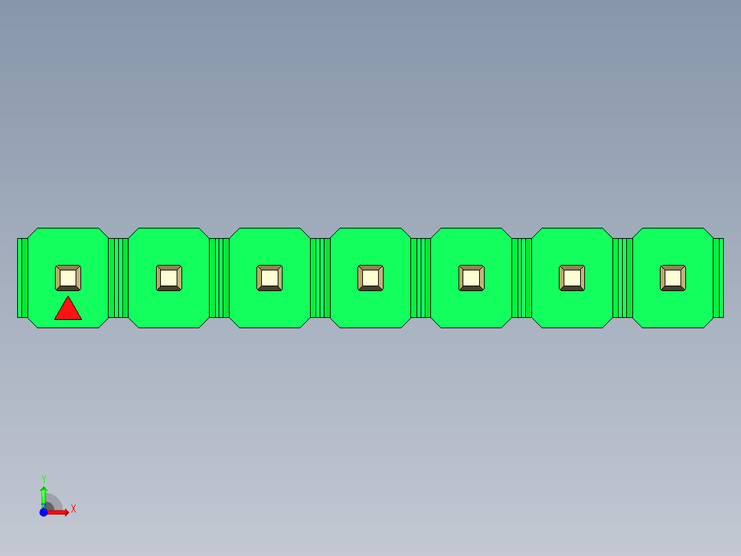 彩色公头100mil（2.54mm）系列-DS1021_green_1x07p_100mil_Type5_rev1.0前视图