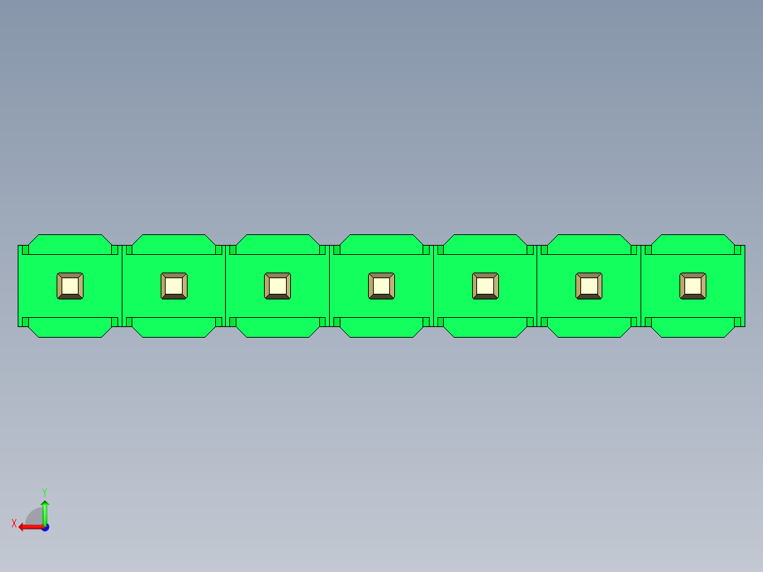 彩色公头100mil（2.54mm）系列-DS1021_green_1x07p_100mil_Type5_rev1.0后视图