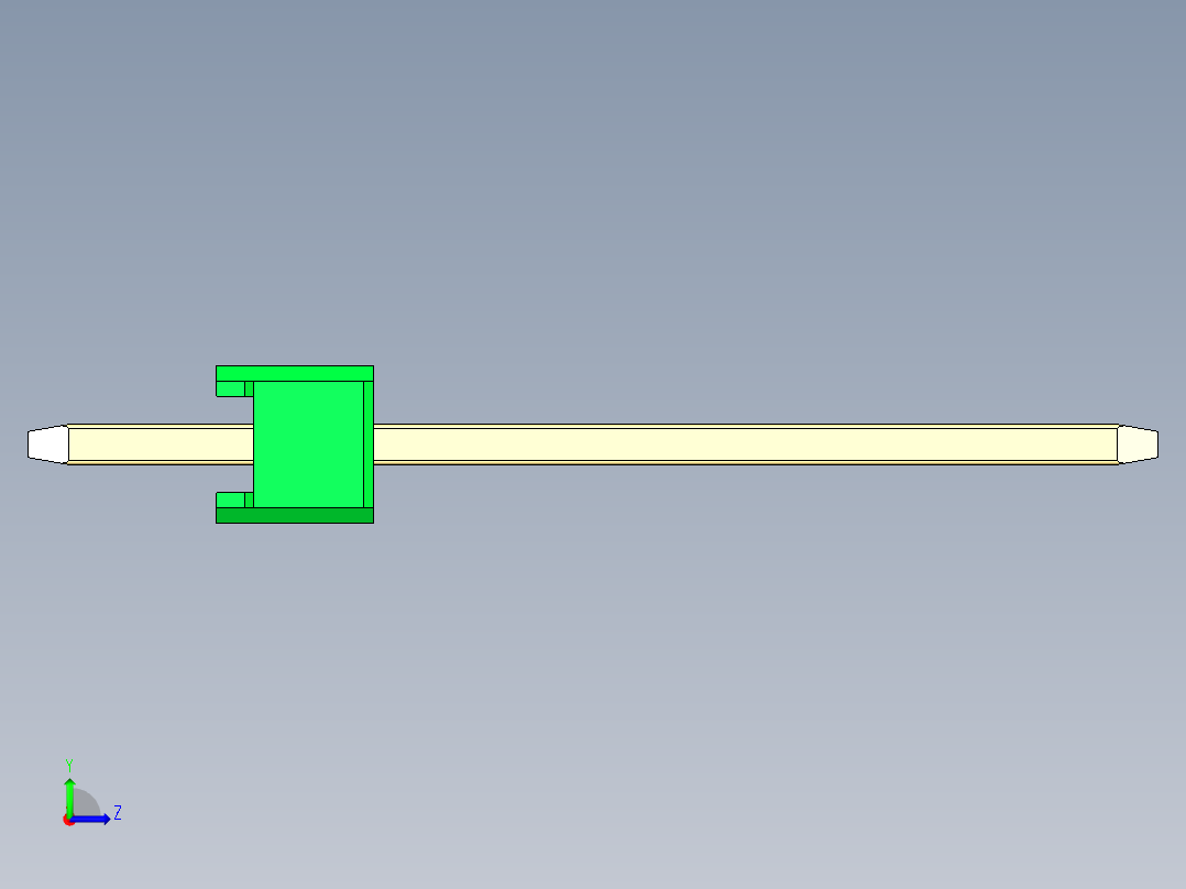 彩色公头100mil（2.54mm）系列-DS1021_green_1x07p_100mil_Type5_rev1.0左视图