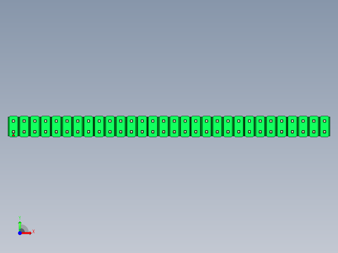 彩色公头100mil（2.54mm）系列-DS1021_green_2x30p_100mil_Type1_rev1.0前视图