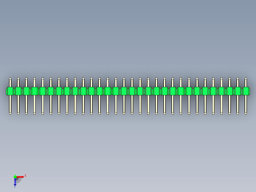 彩色公头100mil（2.54mm）系列-DS1021_green_2x30p_100mil_Type1_rev1.0俯视图
