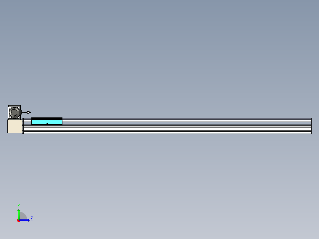 同步带滑台-半封闭B22H-L100-C-S1750-RU-P75-D3-N5左视图