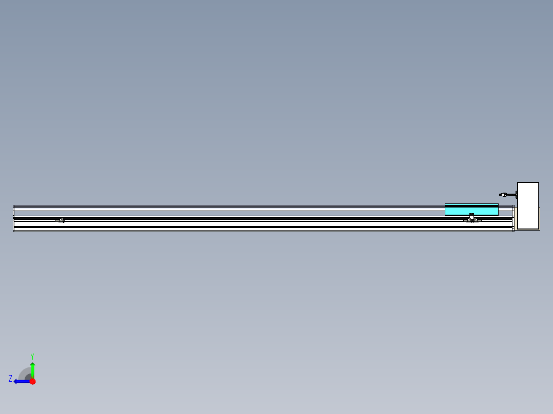 同步带滑台-半封闭B22H-L100-C-S1750-RU-P75-D3-N5右视图