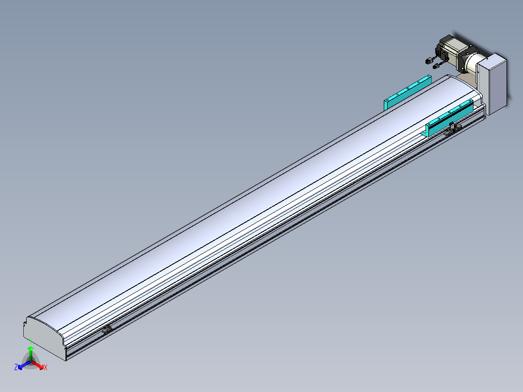 同步带滑台-半封闭B22H-L100-C-S1750-RU-P75-D3-N5正等轴测图