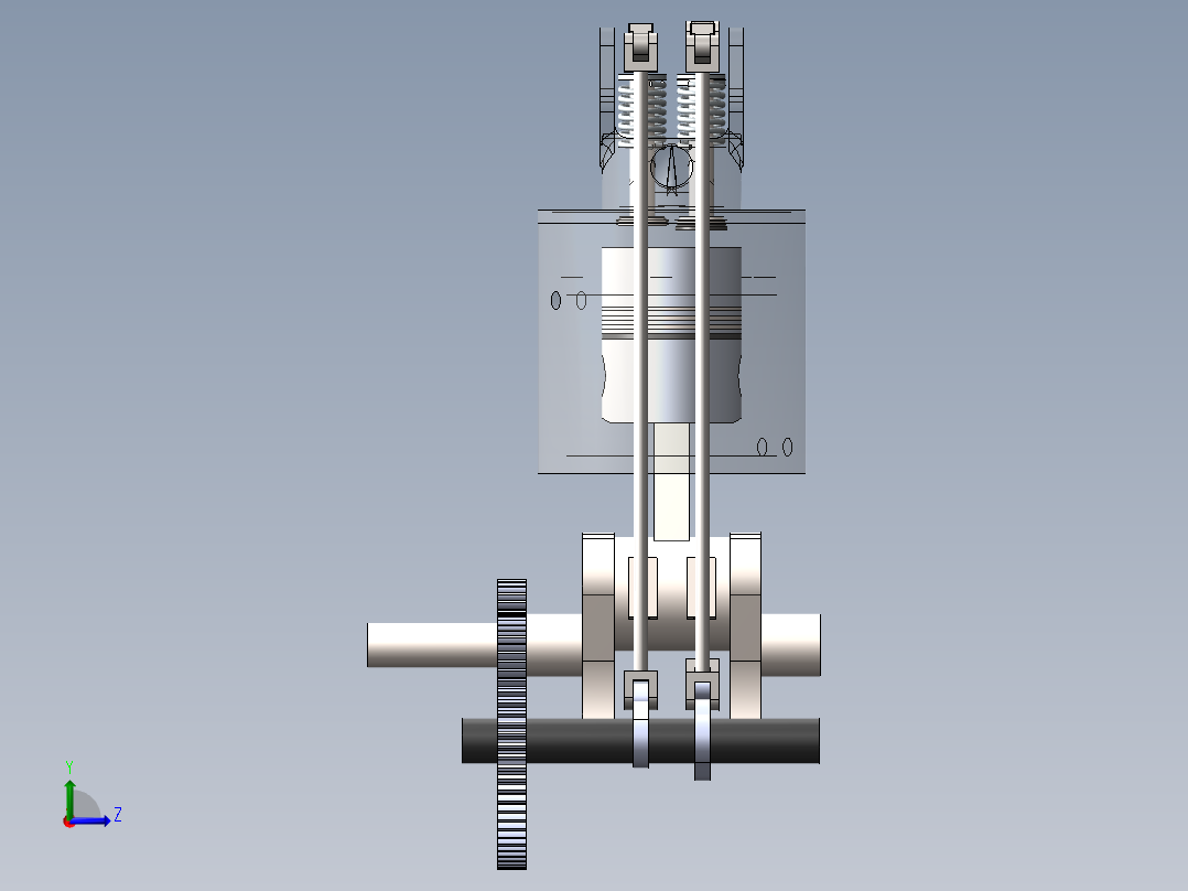 单汽缸发动机左视图