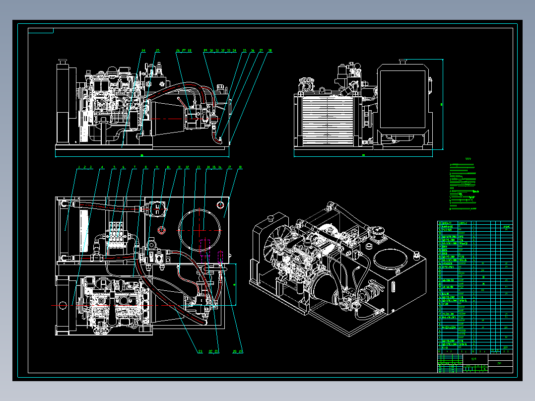 车载液压站系统CAD图纸