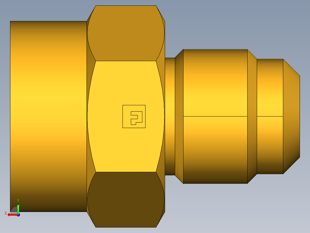 扩口式工业通用硬管接头Female Connector 46F-10-12后视图