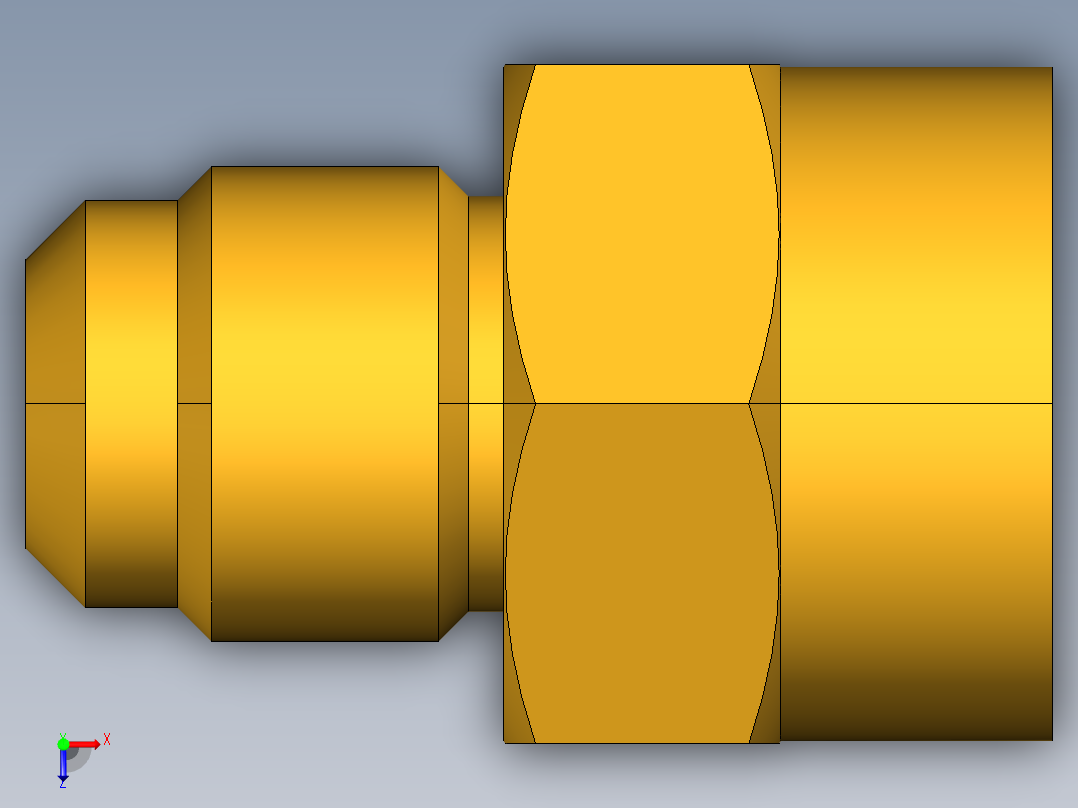 扩口式工业通用硬管接头Female Connector 46F-10-12俯视图