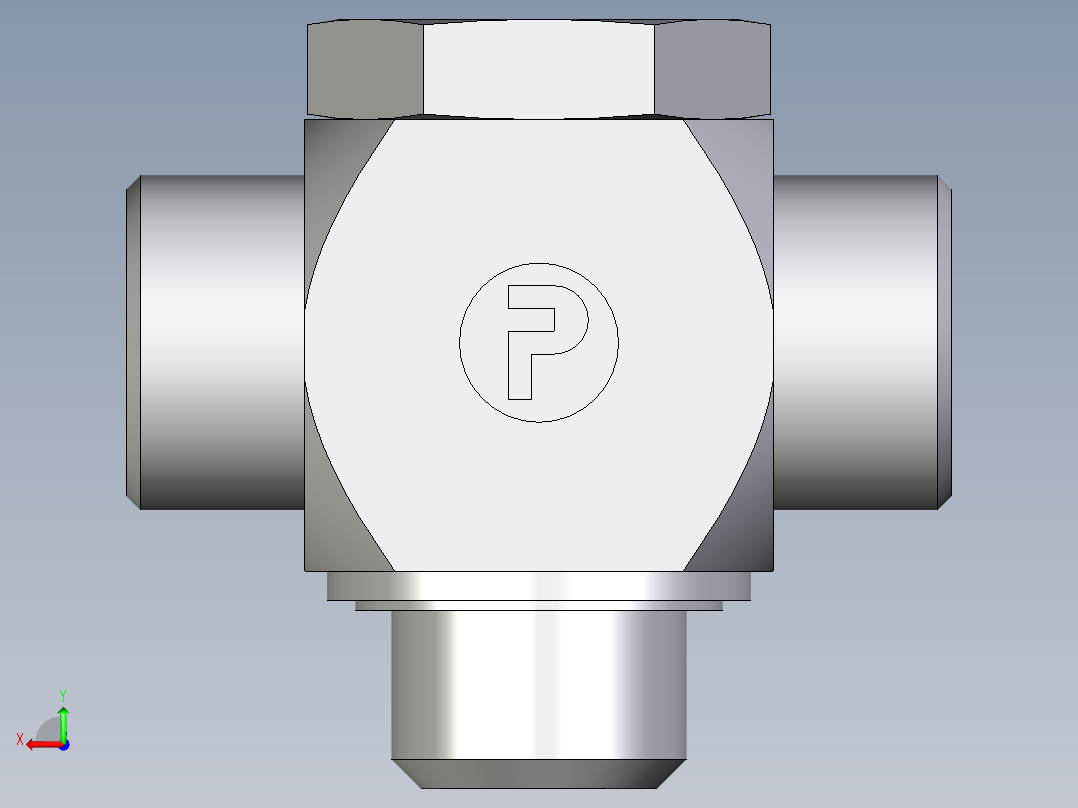 卡套式工业通用硬管接头EO_High_pressure_banjo_tee_TH20SRKDSOMDCF后视图