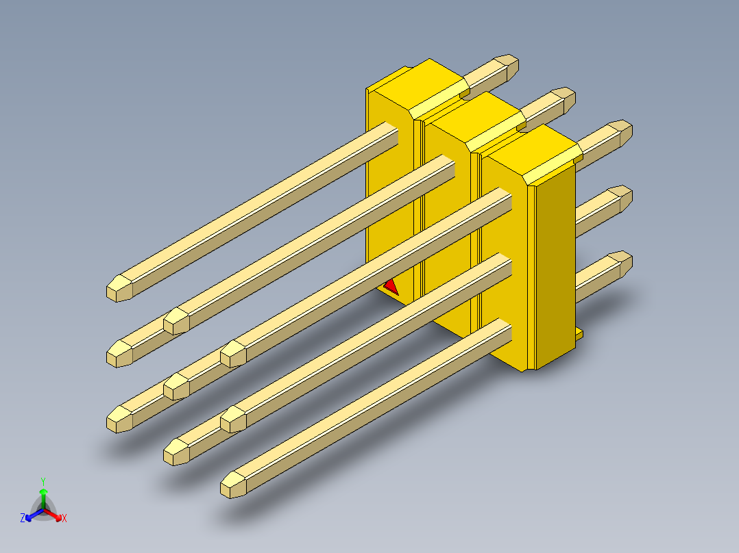 彩色公头100mil（2.54mm）系列-DS1021_yellow_3x03p_100mil_Type5_rev1.0