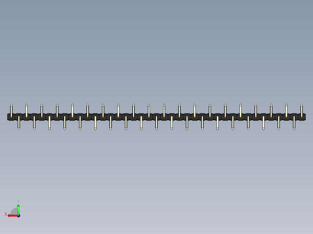 彩色公排针 100mil 2.54mm 系列-DS1022_black_39p_100mil_Type_SMT_R1_rev1.0后视图