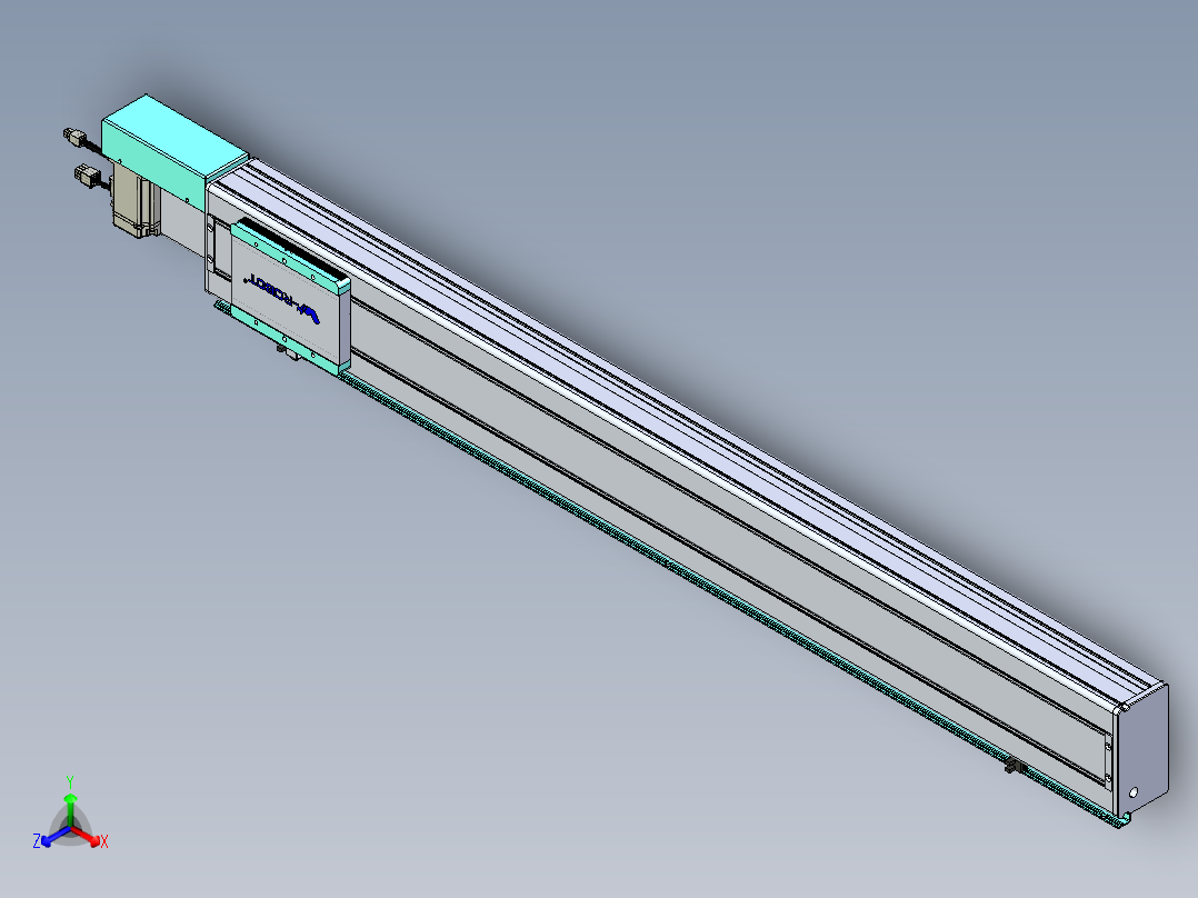威洛博VBC同步带传动一无尘环境VBC14-L45-S1050-BR-ZP40-C3正等轴测图
