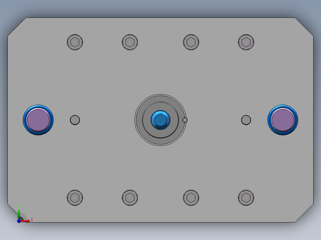 盒型工件垂直切边模具前视图