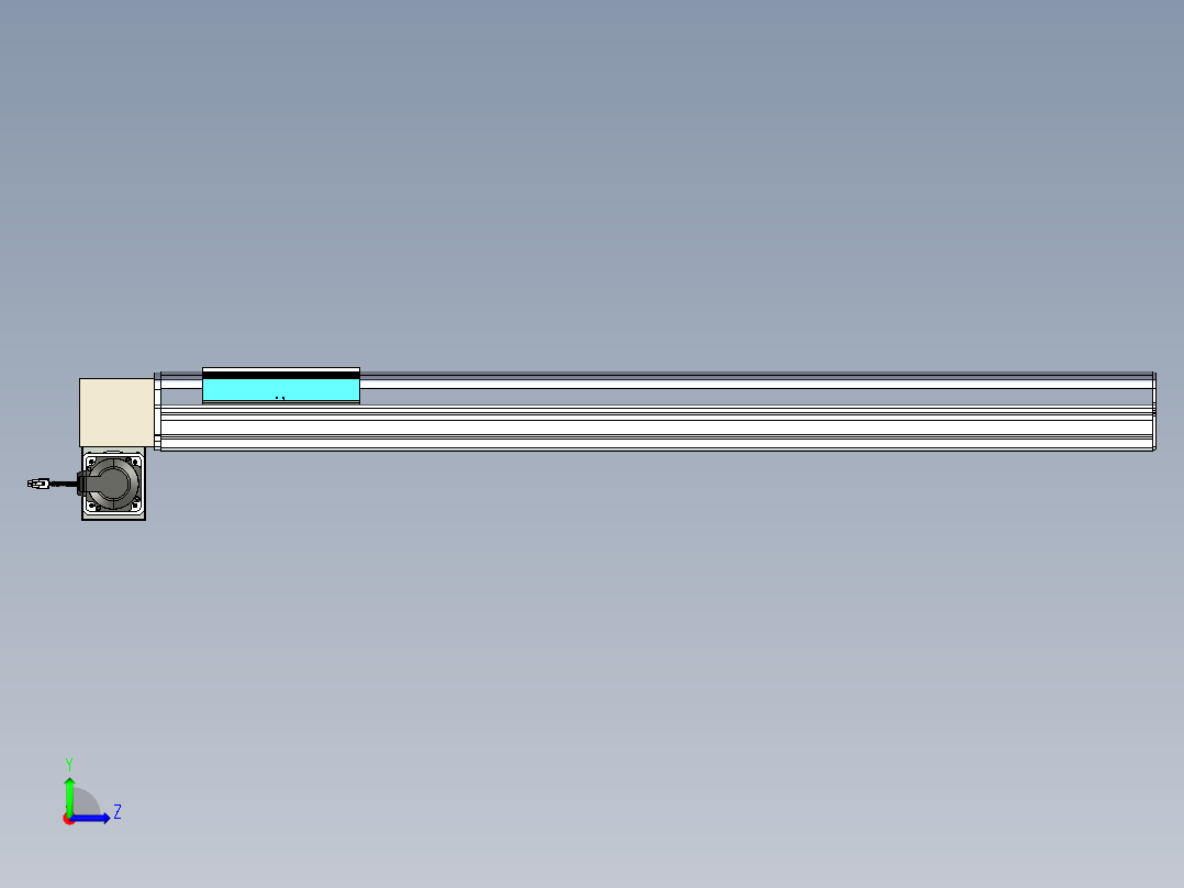 同步带滑台-半封闭B22H-L100-C-S1050-RD-P75-D3-N5左视图