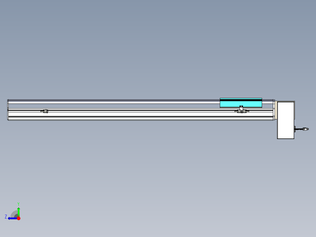 同步带滑台-半封闭B22H-L100-C-S1050-RD-P75-D3-N5右视图