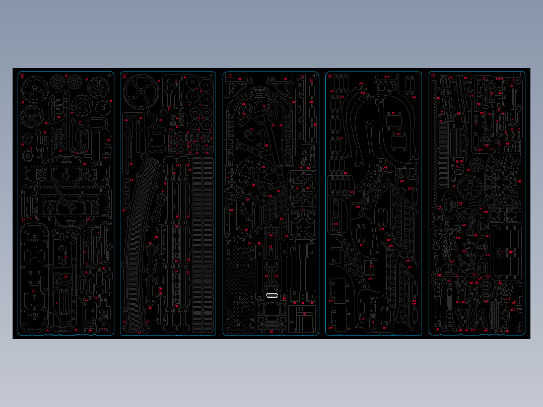 电车风景线精修cdr_cad激光切割图
