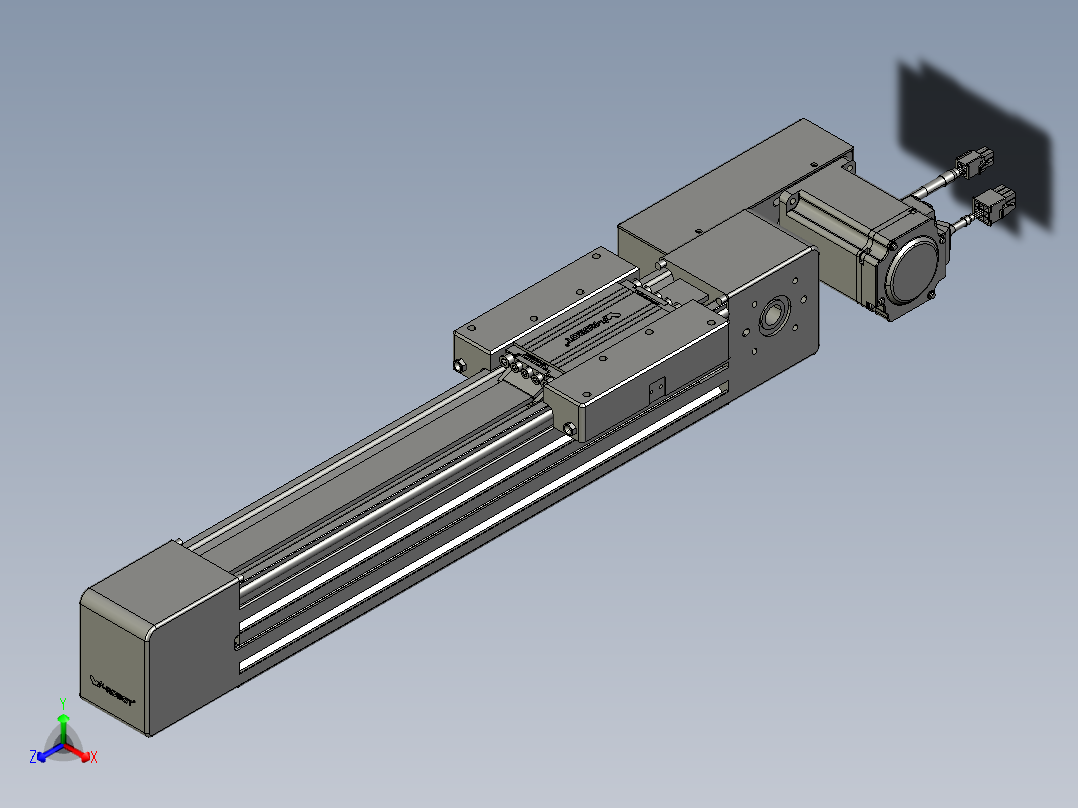 威洛博直线电机模组EB6-L70-S250-BL-P40-MS3正等轴测图