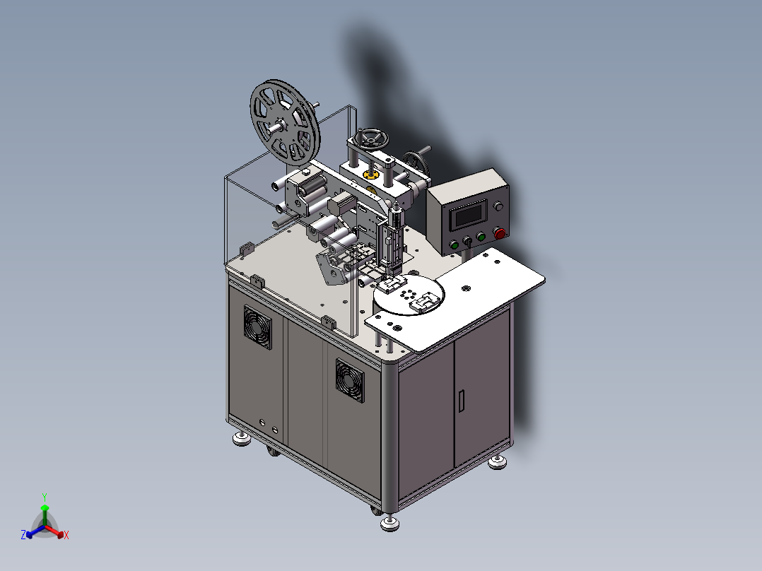 高速转盘式贴标机正等轴测图
