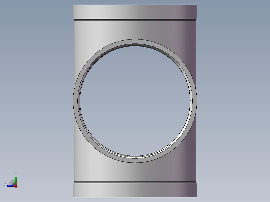 四通-等径内丝 DN100右视图