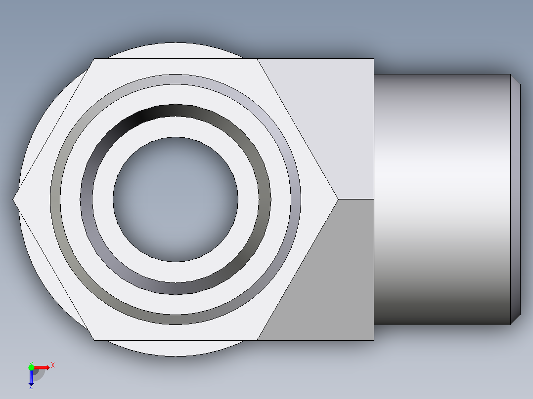 卡套式工业通用硬管接头EO_Adjustable_locknut_run_tee_LEE16SROMDCF俯视图