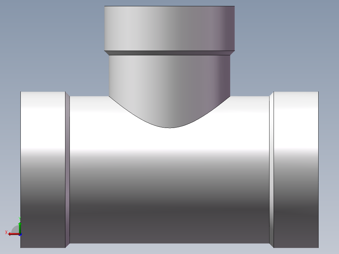 三通-异径 DN10-DN8后视图