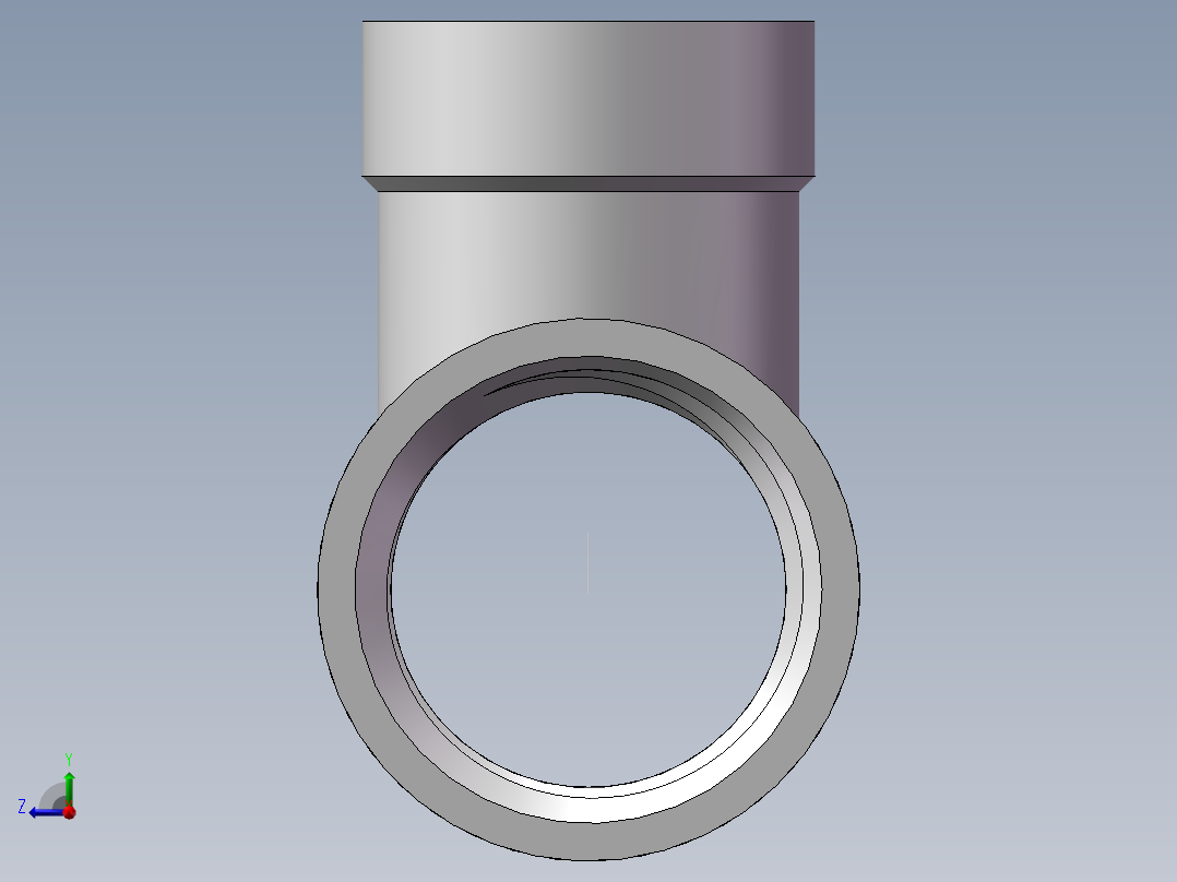 三通-异径 DN10-DN8右视图