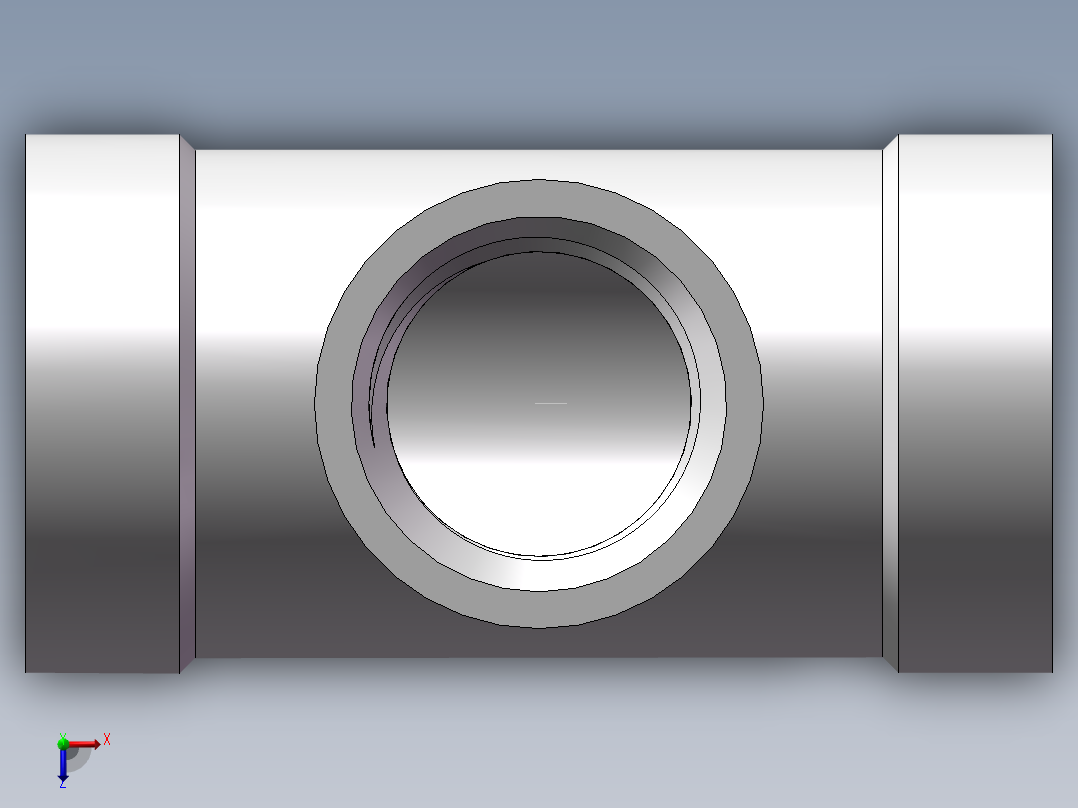 三通-异径 DN10-DN8俯视图