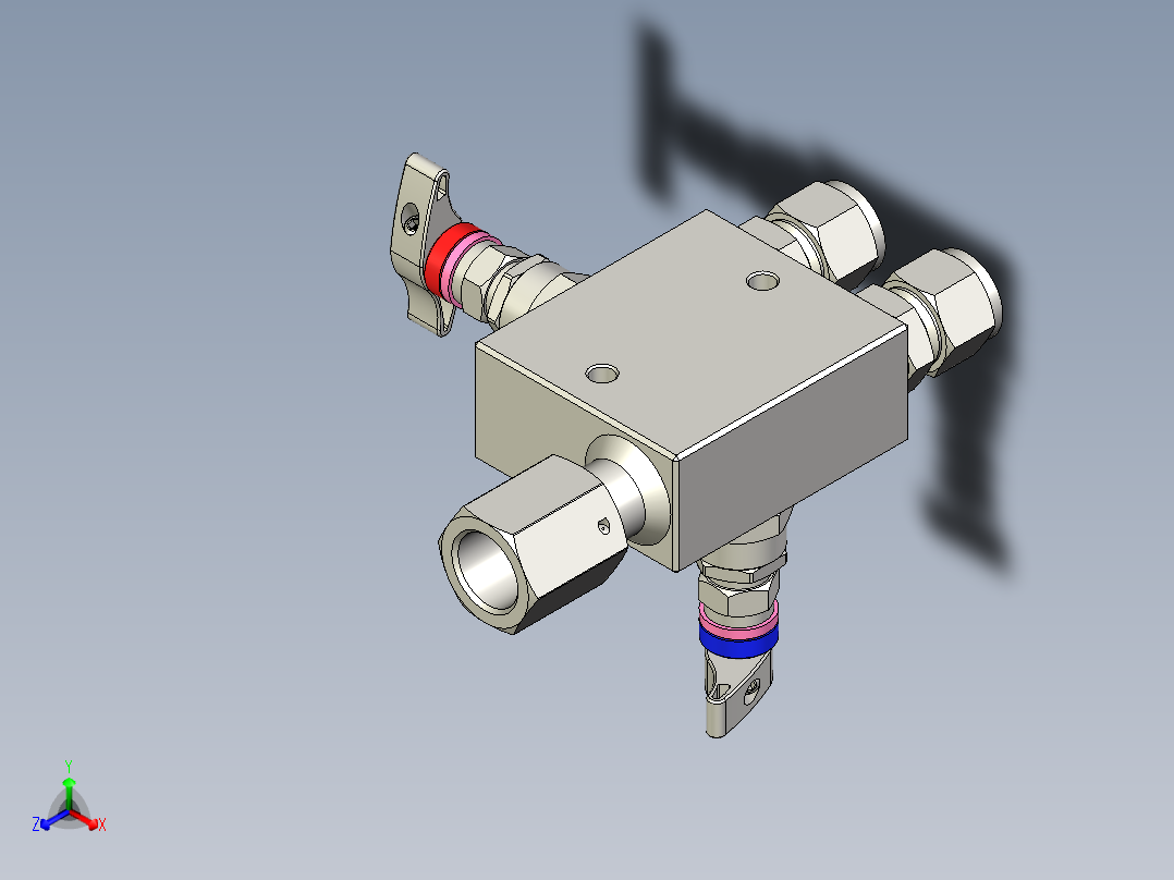 2阀门歧管(1)正等轴测图