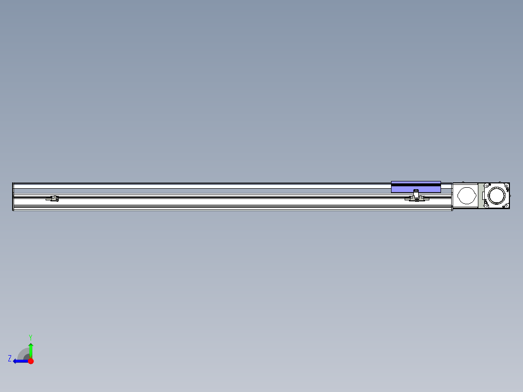 同步带滑台-半封闭B17H-L50-S1150-L-P75-D3右视图