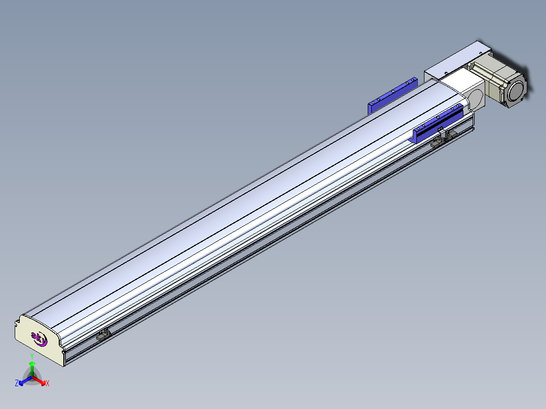 同步带滑台-半封闭B17H-L50-S1150-L-P75-D3正等轴测图