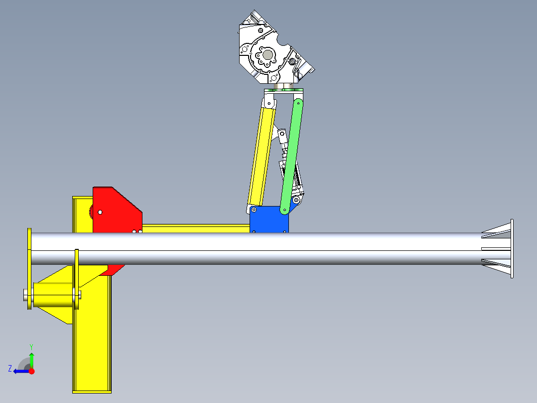 气缸吊臂数模3D图纸 IGS格式右视图