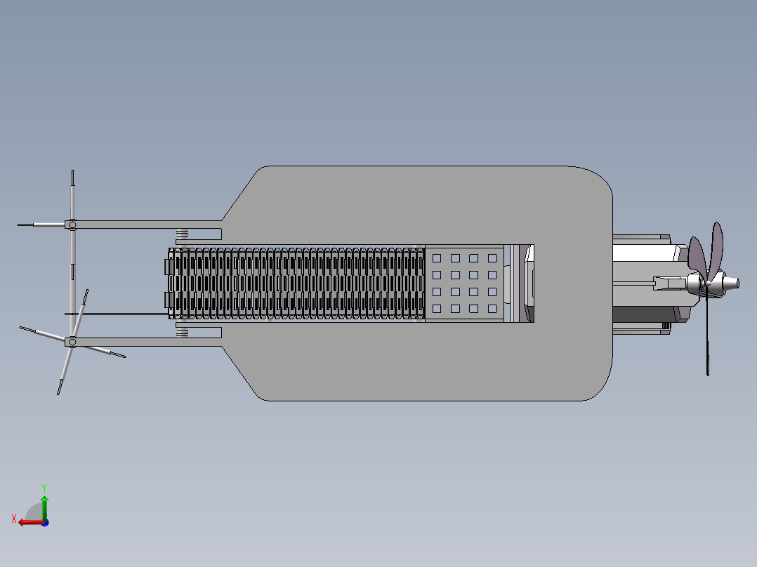 水面垃圾清理船后视图