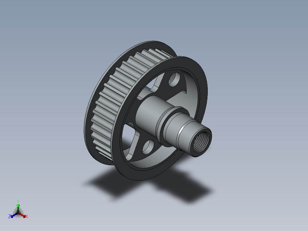 皮带驱动轴正等轴测图