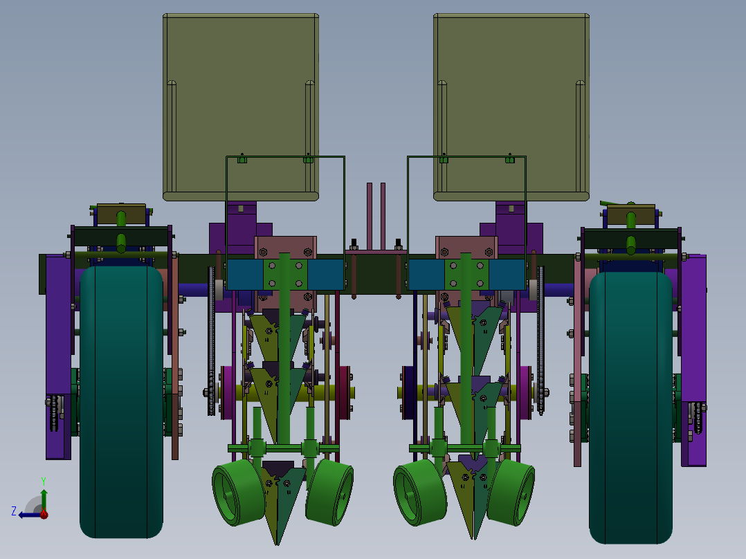 小型蔬菜移栽机的设计右视图