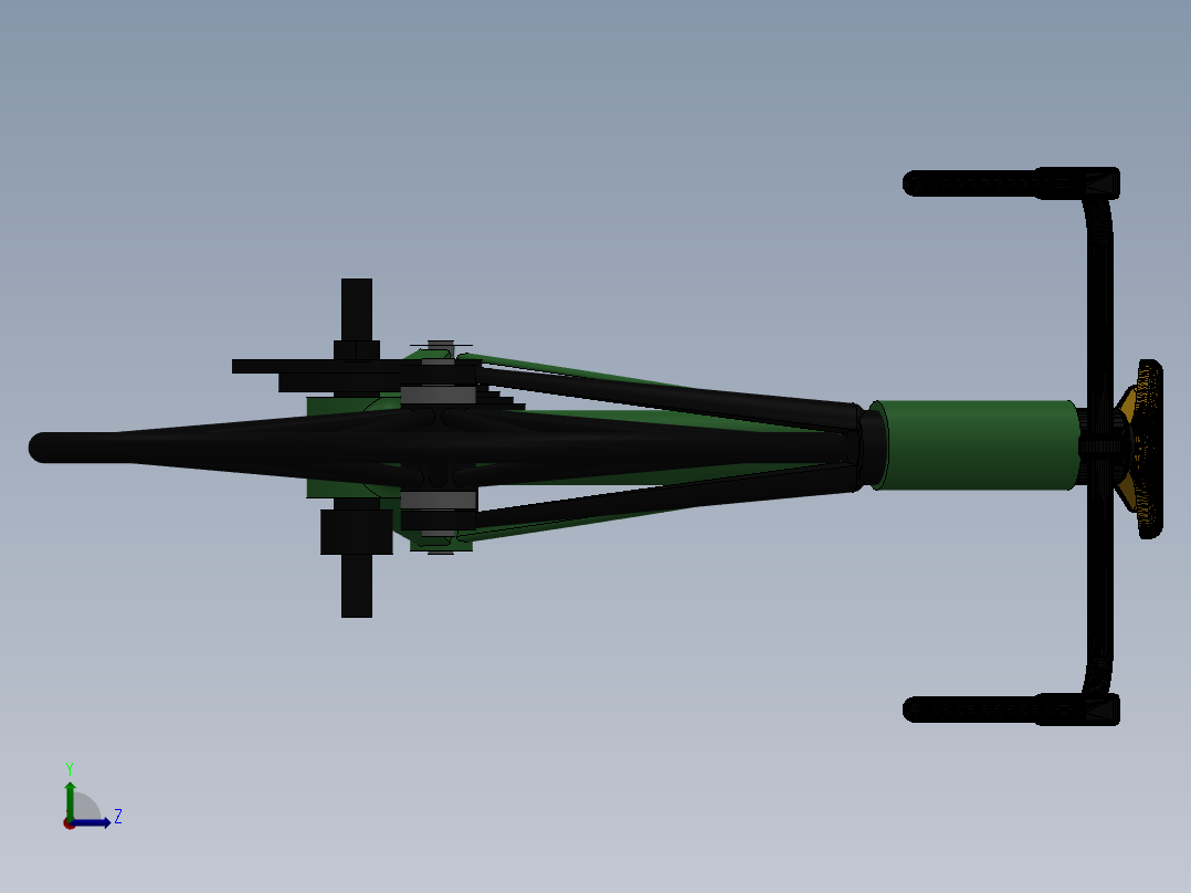 88---山地越野自行车sw2010三维图纸模型设计图纸左视图