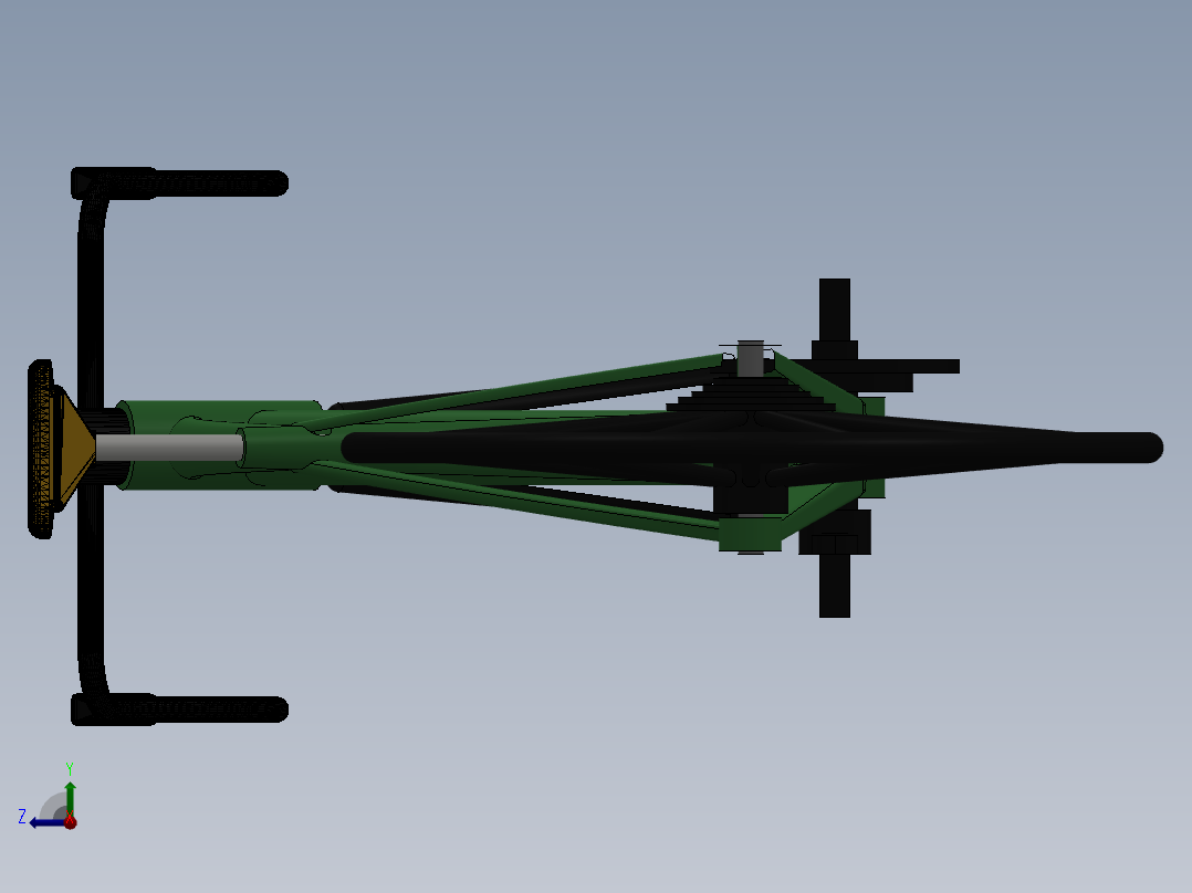 88---山地越野自行车sw2010三维图纸模型设计图纸右视图