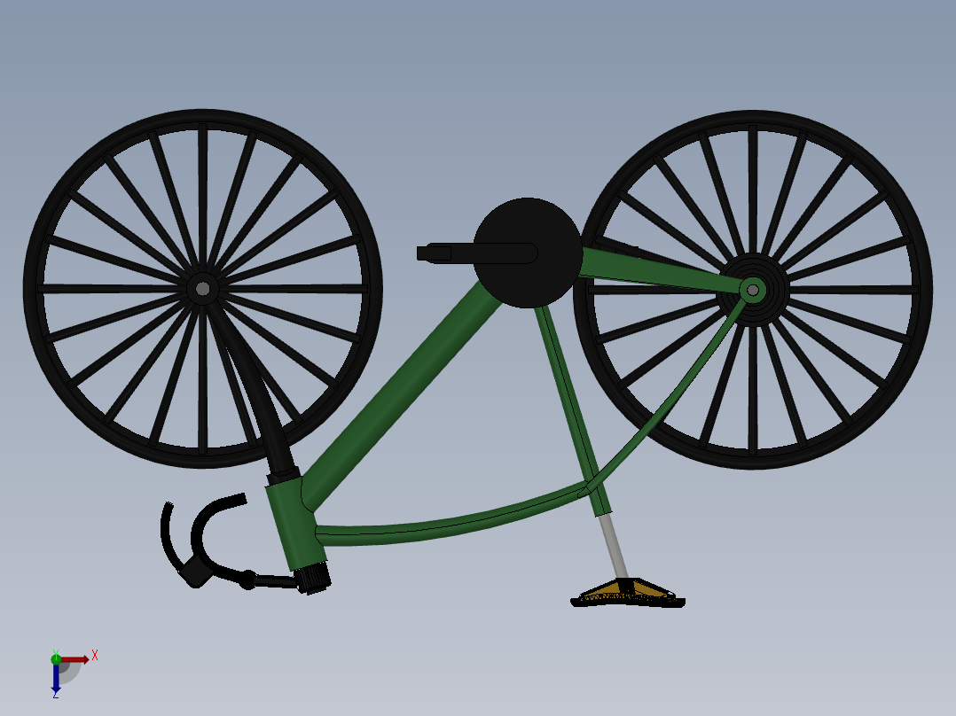 88---山地越野自行车sw2010三维图纸模型设计图纸俯视图