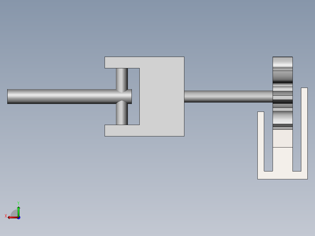 齿轮齿条后视图