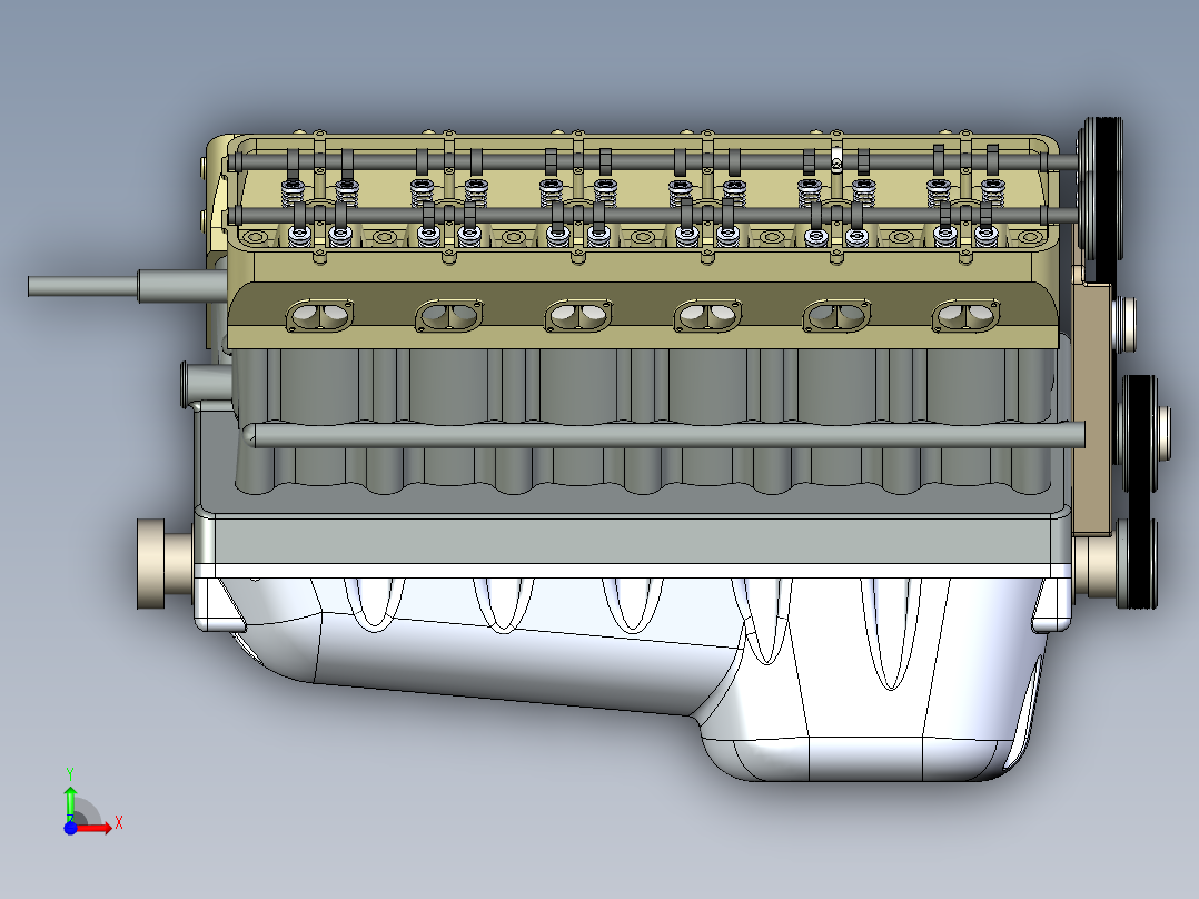 v12汽车发动机前视图