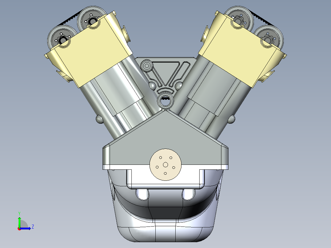 v12汽车发动机左视图