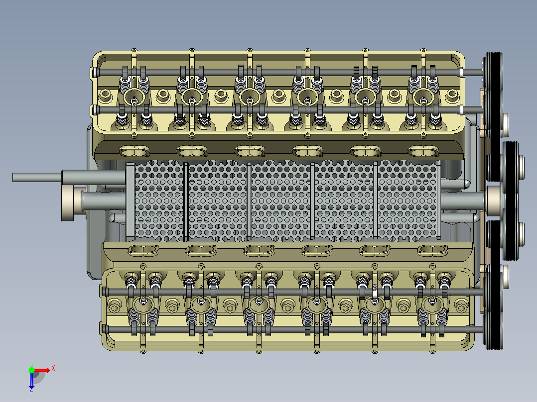 v12汽车发动机俯视图